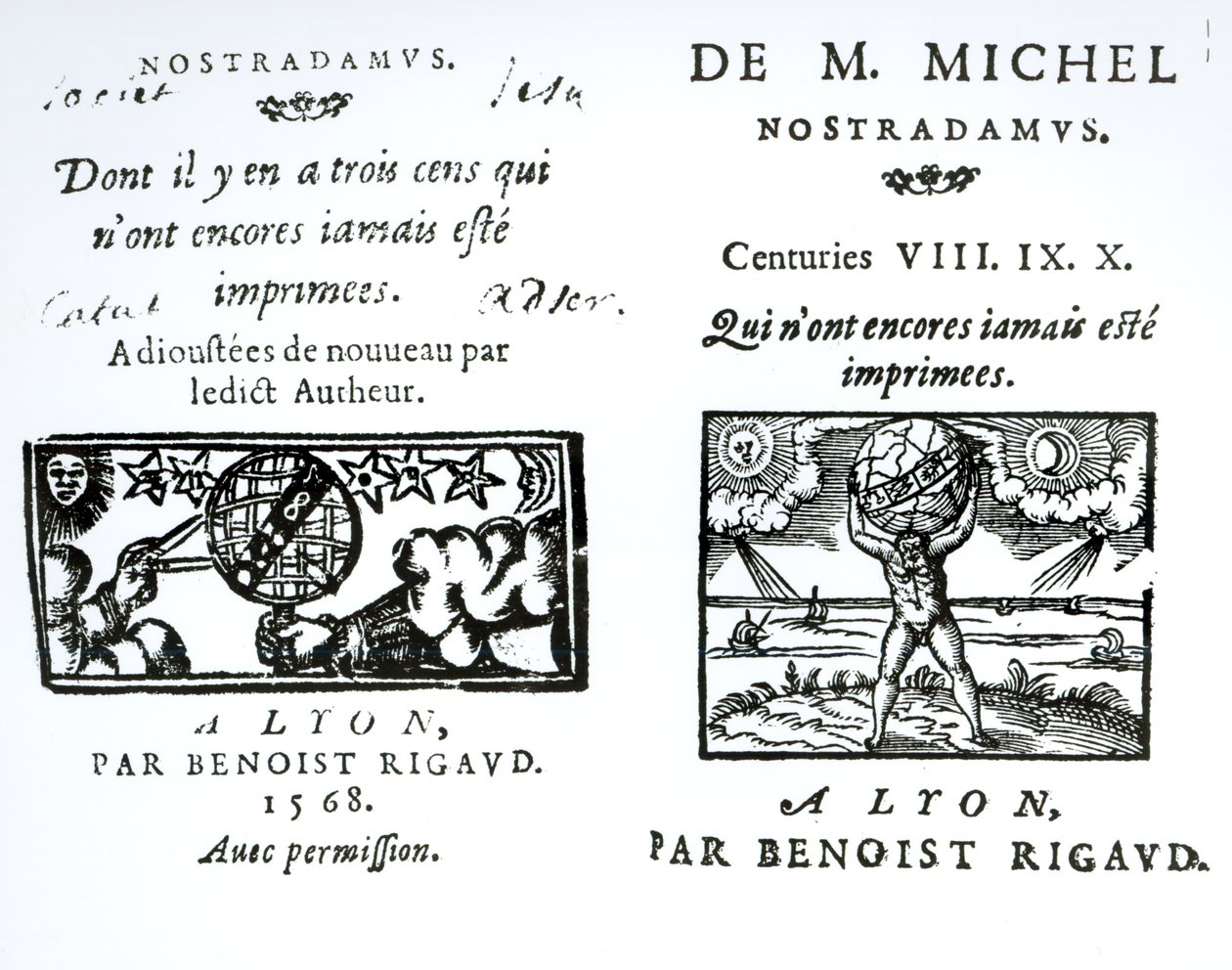 Etukappale M. Michel Nostradamusin ennustuksille, pub. kirjoittanut Benoist Rigaud, 1568 tekijältä English School