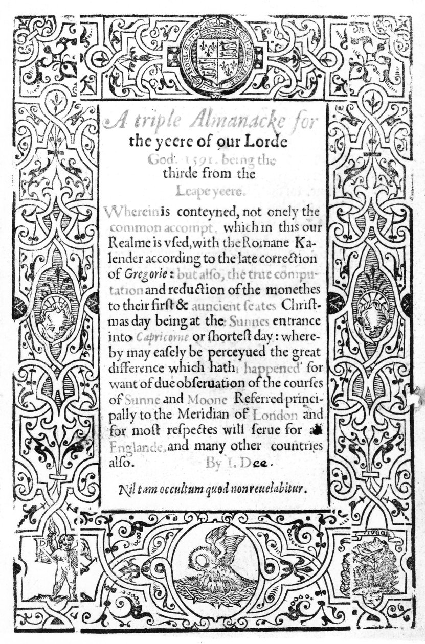 Roomalaisen kalenterin etukappale, 1591 tekijältä English School
