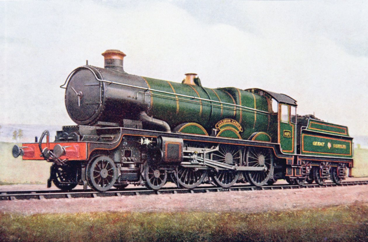 G.W.R Caldicot Castle, kuvitus G. Gibbard Jacksonin teoksesta The Book of the Locomotive, julkaistu 1924 tekijältä English School