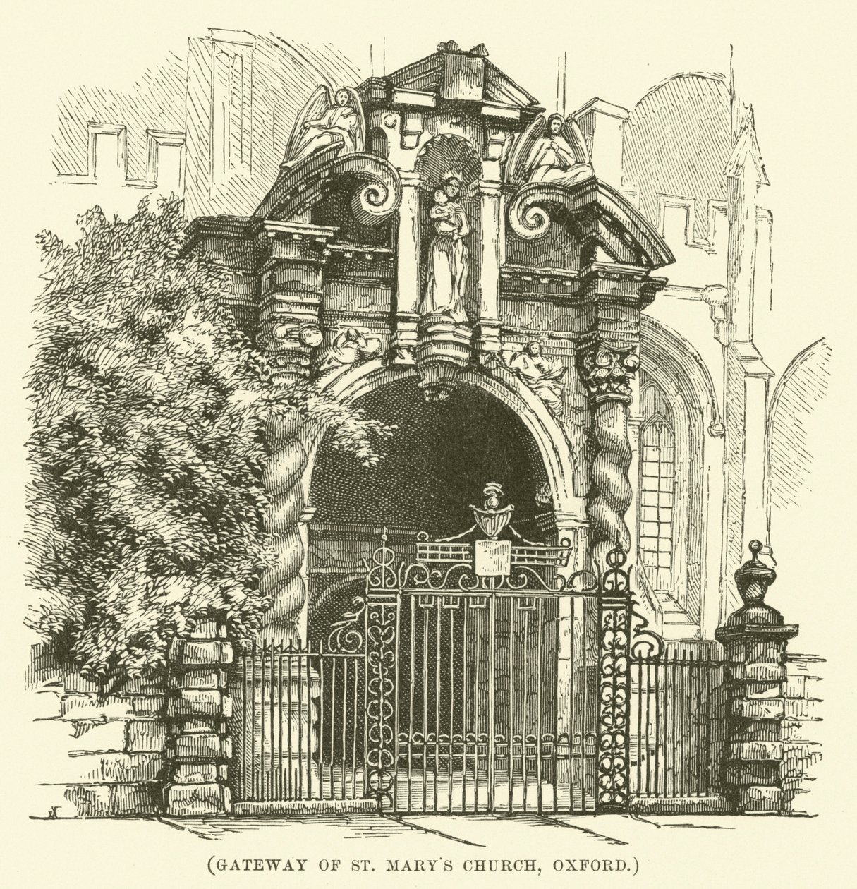 Pyhän Marian kirkon portti, Oxford (kaiverrus) (kaiverrus) tekijältä English School