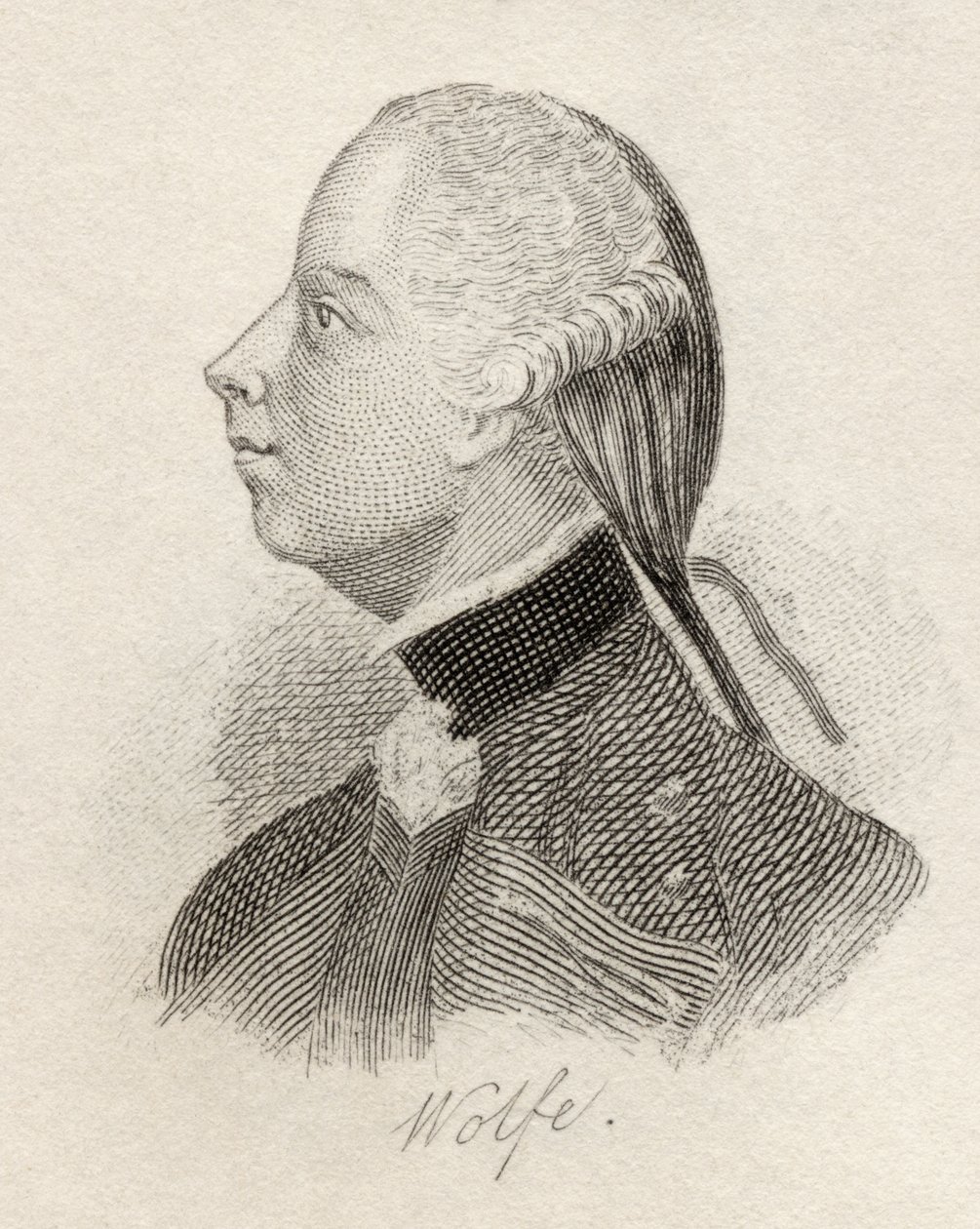 Kenraali James Wolfe, Crabbin historiallisesta sanakirjasta, julkaistu 1825. tekijältä English School
