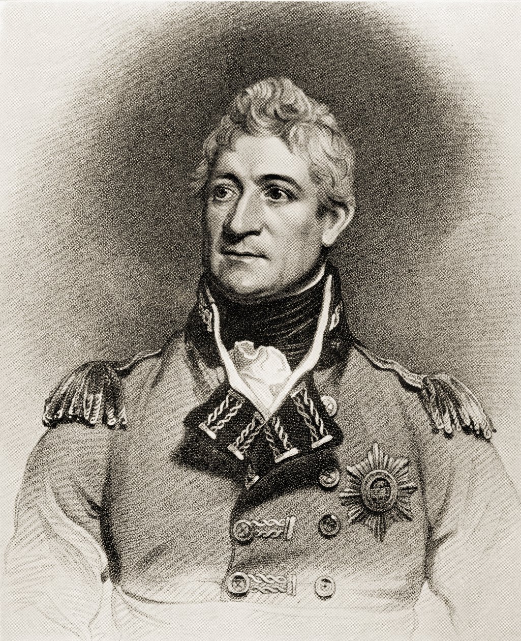 Kenraali Sir Thomas Picton (1758-1815) (litho) tekijältä English School