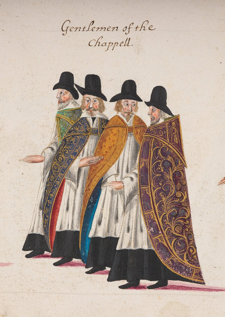 Gentlemen of the Chappell, yksityiskohta osasta kuningatar Elisabet I:n hautajaiskulkueesta Westminster Abbeyyn, 28. huhtikuuta 1603 tekijältä English School