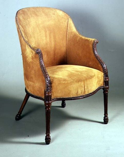 George III bergere-tuoli, 1700-luvun loppu (mahonki ja verhoilu) tekijältä English School