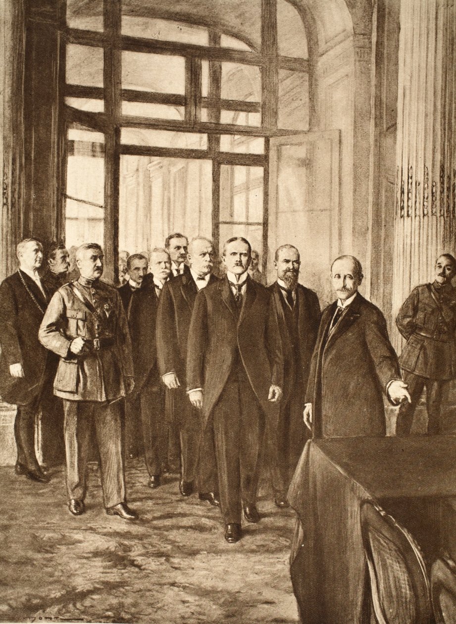 Saksalaiset poliitikot Versaillesin palatsissa, 1919 tekijältä English School