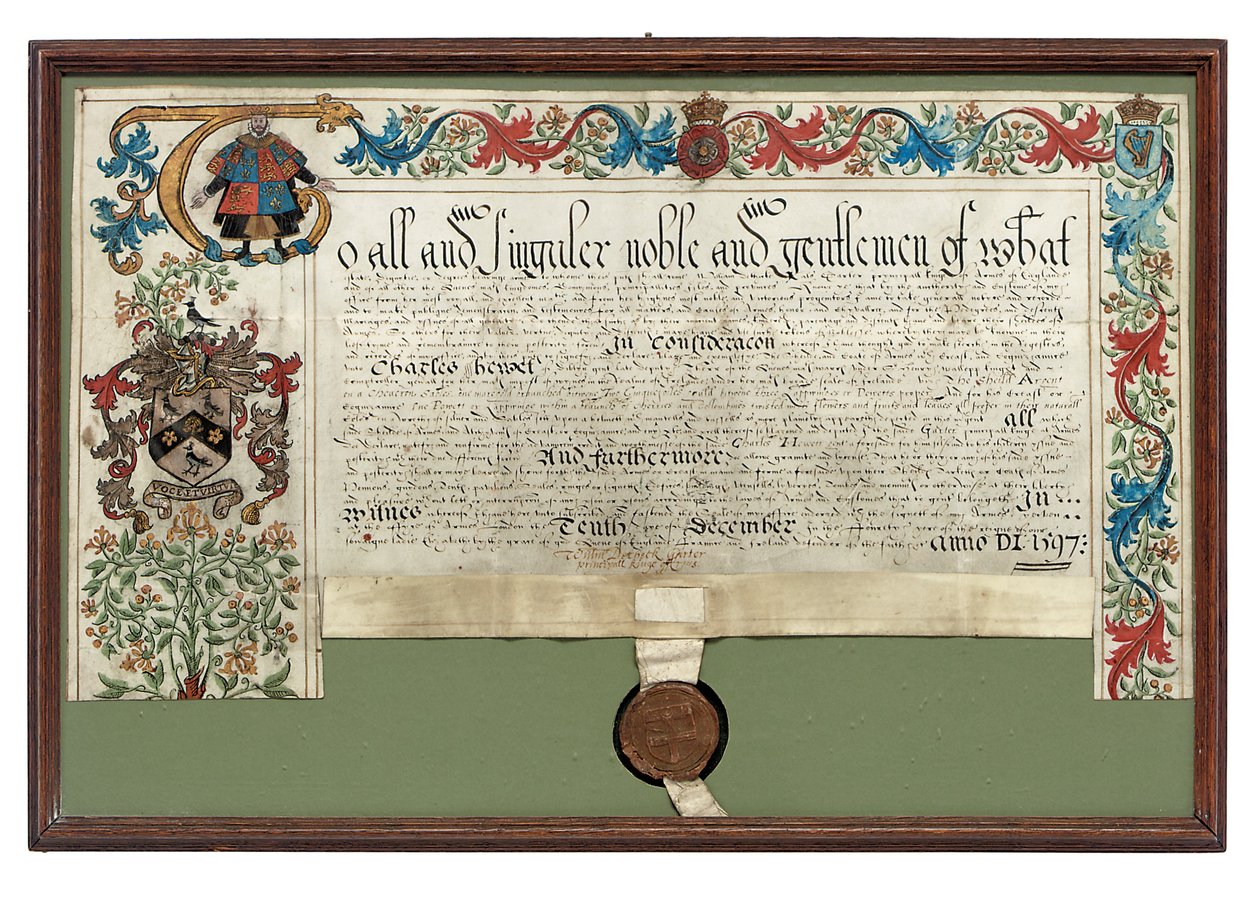 Charles Hewittille aseavustus, 1597 tekijältä English School