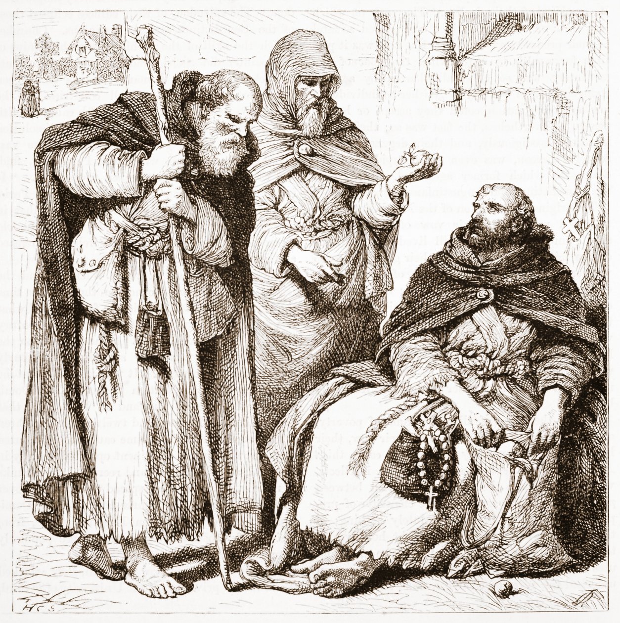 Ryhmä pariskuntaveljiä, kuvitus James Aitken Wylien (1808-1890) teoksesta The History of Protestantism, pub. 1878 tekijältä English School