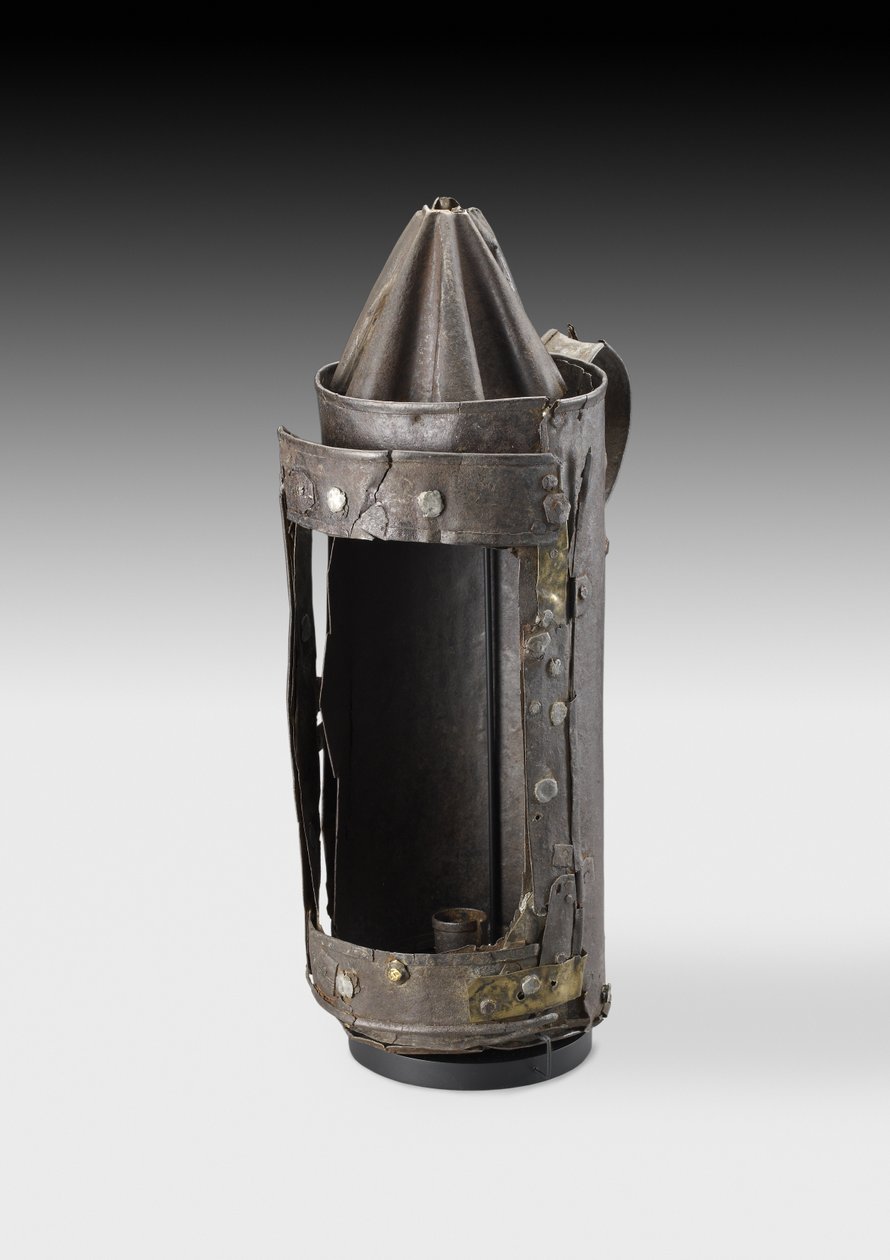 Guy Fawkes Lantern, Tradescant-kokoelmasta, n. 1605 (peltirauta) tekijältä English School