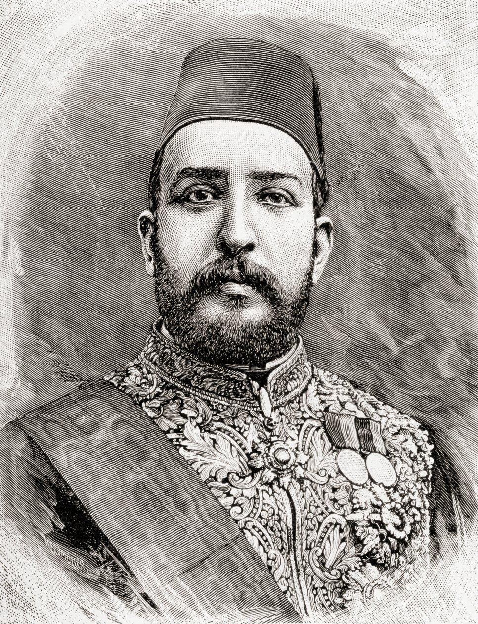 HH Muhammad Tewfik Pasha, Tawfik Egypti, 1890 (puukaiverrus) tekijältä English School