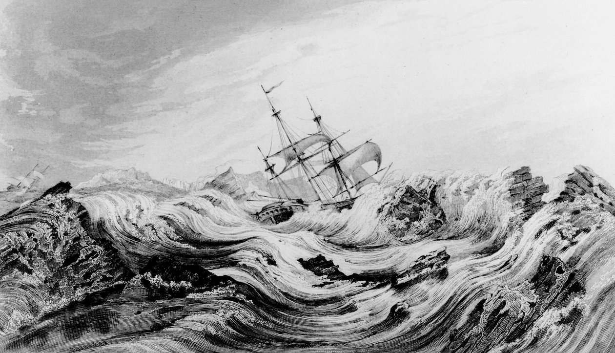 David Buchanin komentama HMS Dorothea ajettiin arktiseen jäähän tekijältä English School