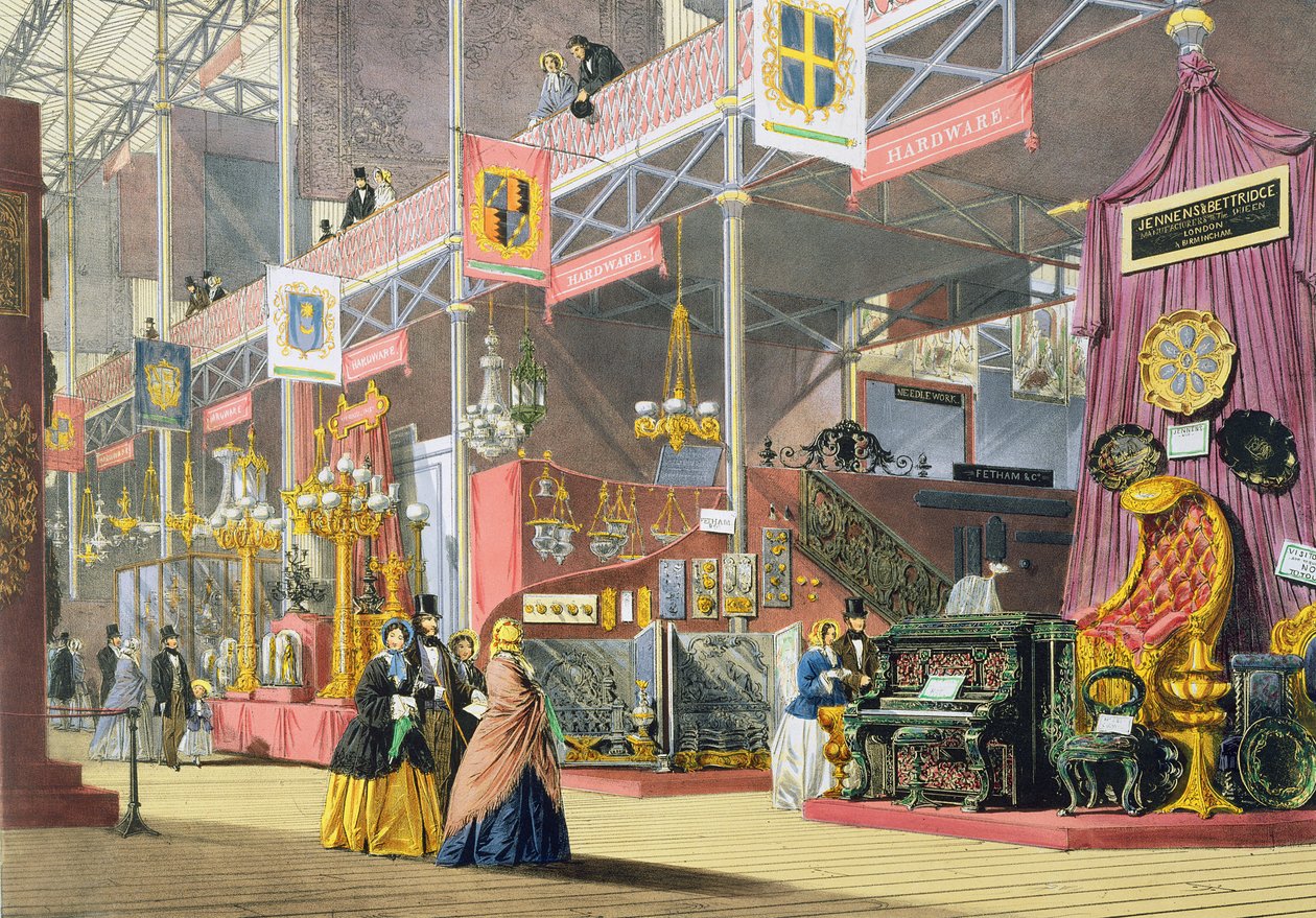 Dickinsons Comprehensive Picturesin laitteistot ja puunveistokoneet vuoden 1851 suuressa näyttelyssä tekijältä English School