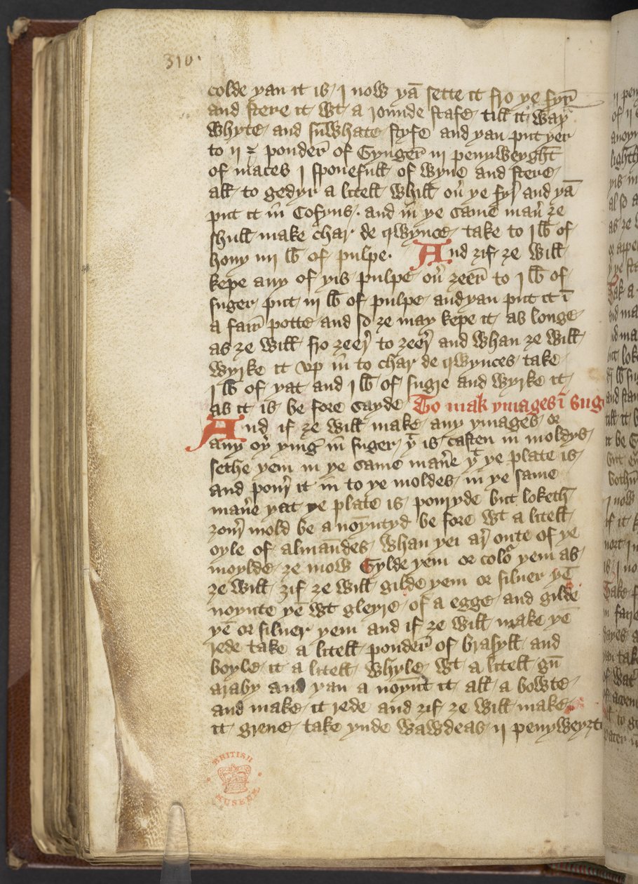 Harley MS 2378 Lääketieteelliset ja kulinaariset reseptit, n. 1395 (muste vellum) tekijältä English School