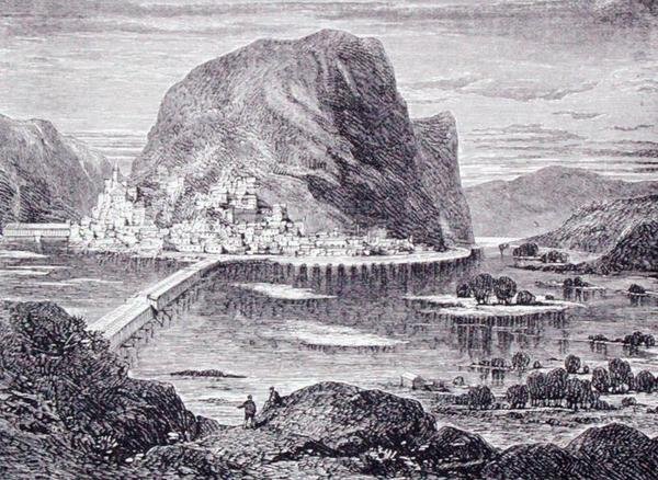 Harpers Ferry, Länsi-Virginia, Yhdysvallat, pastori Thomas Milnerin "The Gallery of Geography", julkaistu noin vuonna 1880 (kaiverrus). tekijältä English School