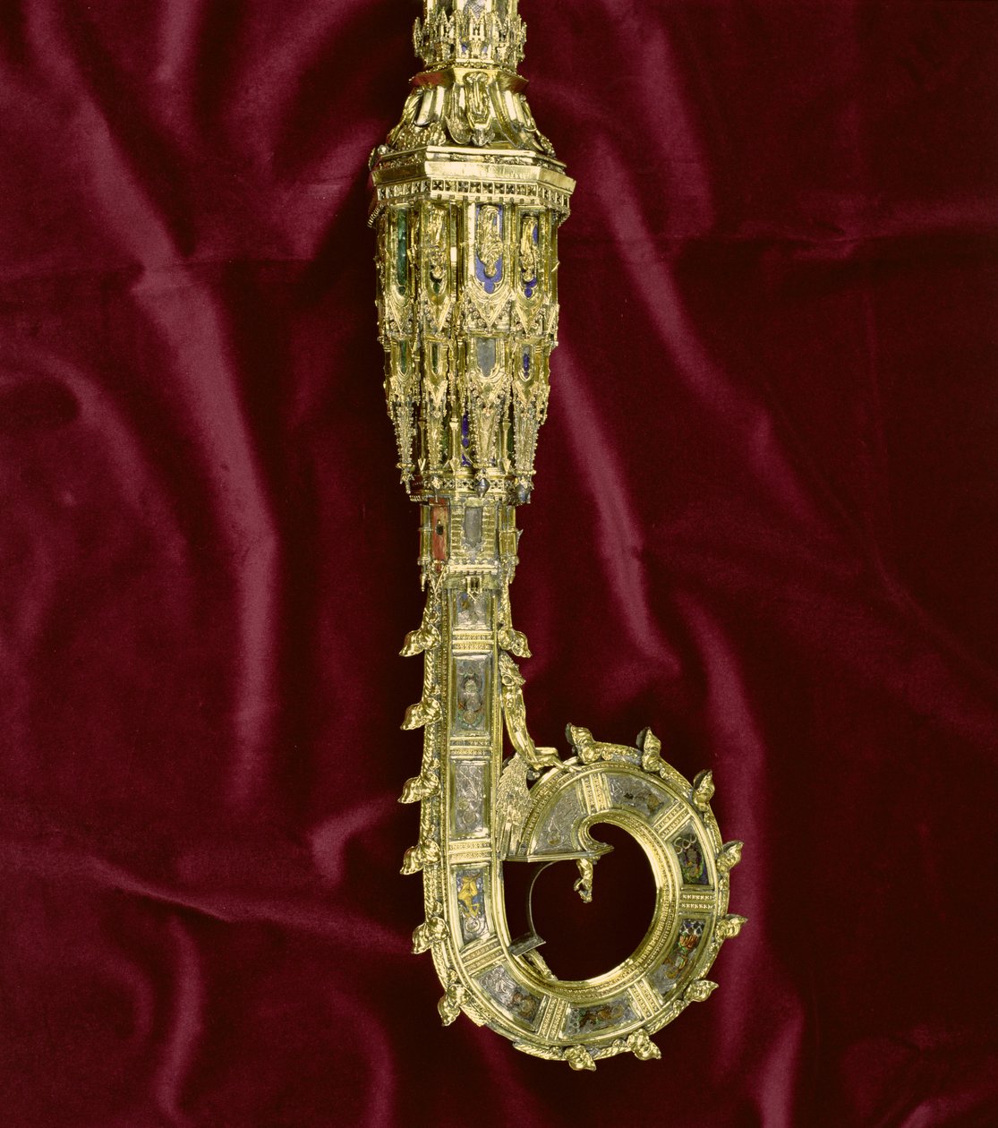 William of Wykehamin (n. 1320-1404) crozierin pää ja kelmi: Paulin puoli (hopeakullattu) (yksityiskohta) (katso 205100-32) tekijältä English School