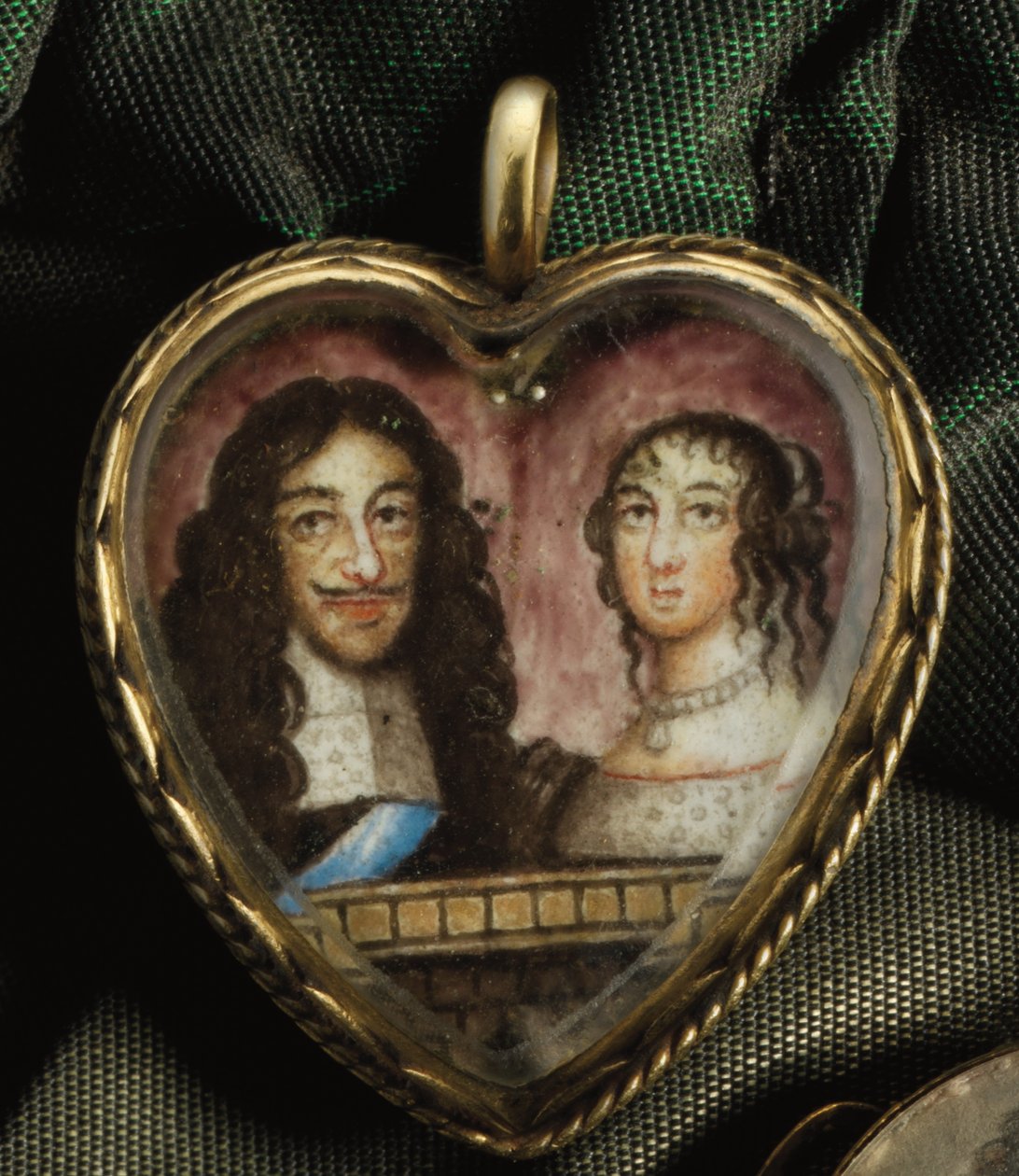 Sydämenmuotoinen Charles II -muistoriipus tekijältä English School