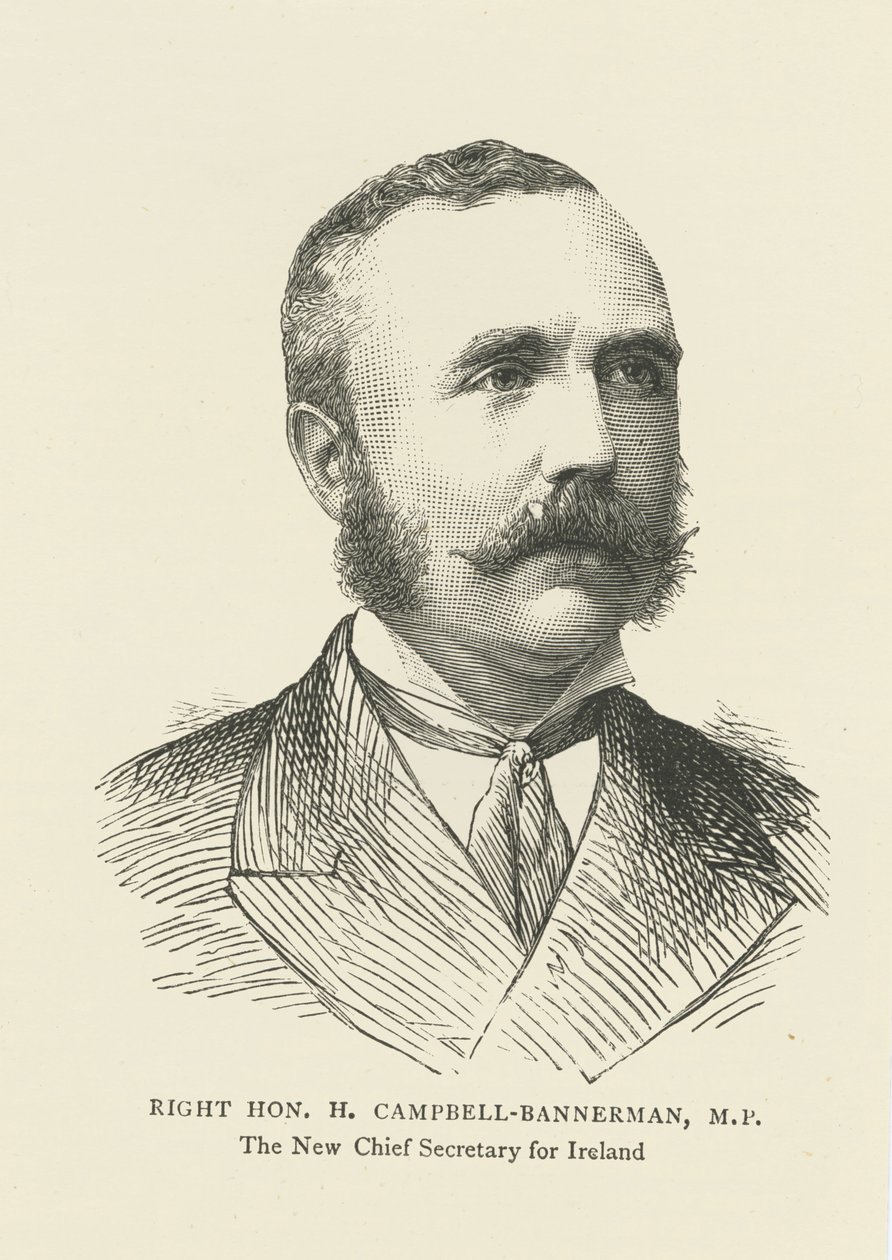 Henry Campbell-Bannerman Irlannin pääsihteeriksi (kaiverrus) tekijältä English School