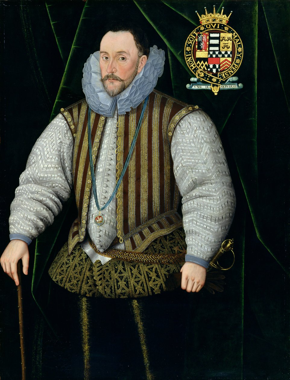 Henry Herbert (n.1531-1604) Pembroken 2. jaarli, n.1590 (öljy kankaalle). tekijältä English School