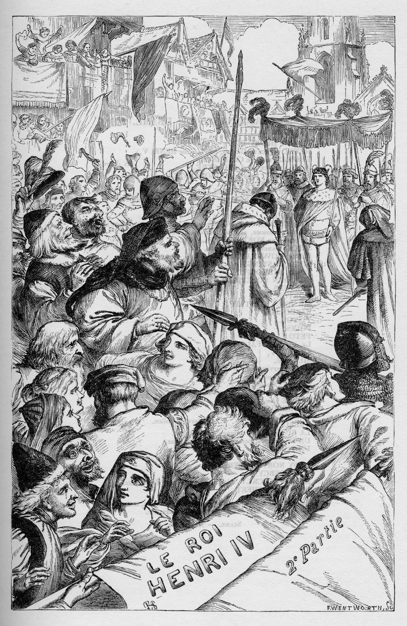 Henry IV (Henry IV) - Kuvitus teoksessa "" William Shakespearen valmiit teokset"" 1866 - Tämän painoksen kuvitukset ja yleinen muoto on lainattu Cassellin kuvitetusta Shakespearesta, joka julkaistiin Lontoossa tekijältä English School
