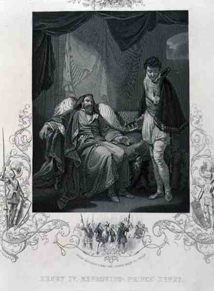 Henrik IV Nuhteleva prinssi Henryä, William Shakespearen (1564-1616) Henrik IV:stä (kaiverrus) tekijältä English School