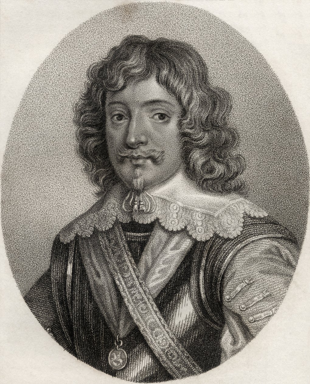 Henry Rich, kaiverrettu Geremian toimesta, kuvitus teoksesta "A catalogue of Royal and Noble Authors, Volume III", julkaistu 1806. tekijältä English School