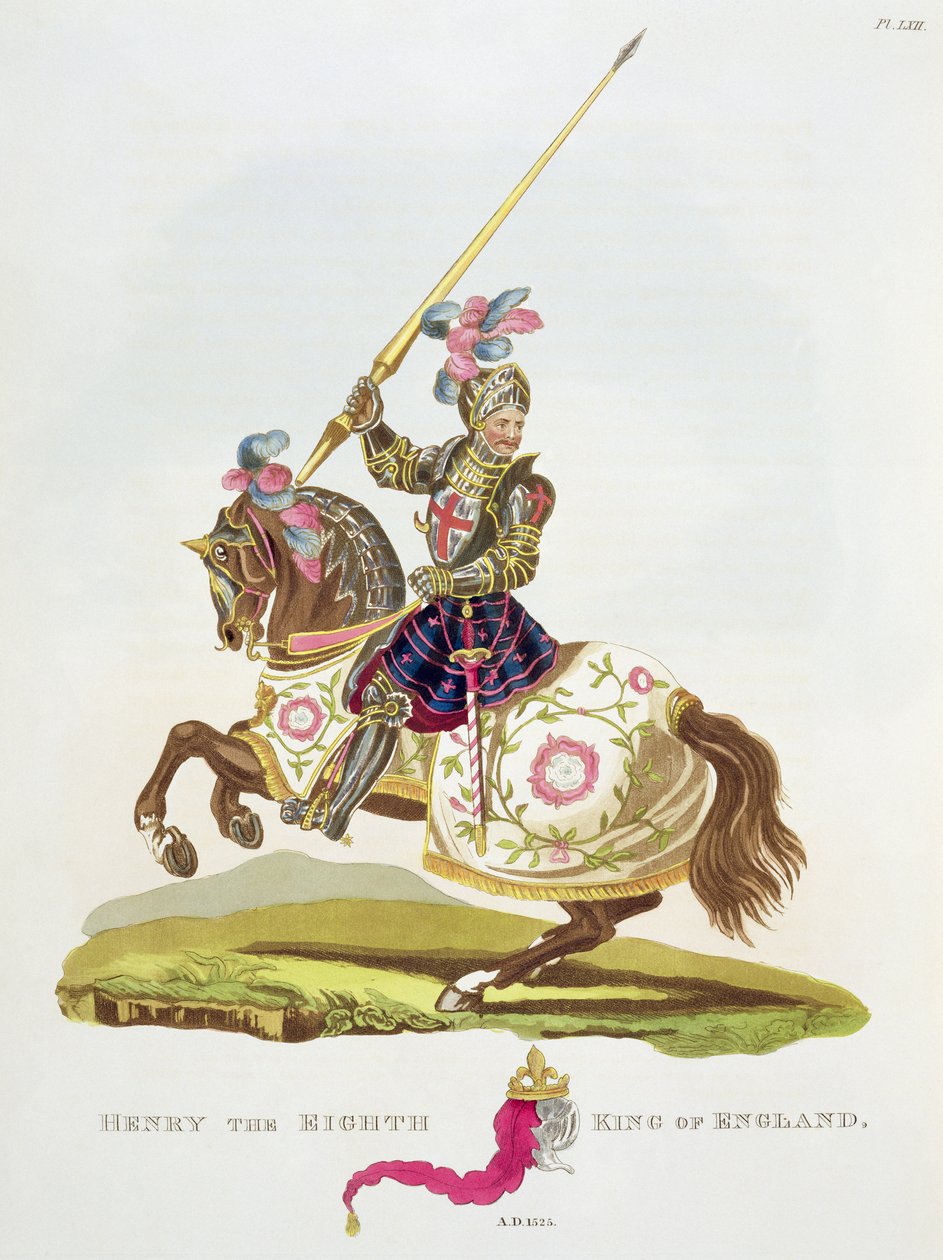 Henry VIII, Englannin kuningas (1491-1547) 1525, Samuel Rush Meyrickin "Ancient Armour", 1824 tekijältä English School