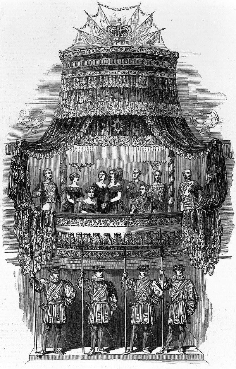Hänen Majesteettinsa valtiovierailu Italian kuninkaalliseen oopperaan, Covent Gardeniin, 1848 tekijältä English School