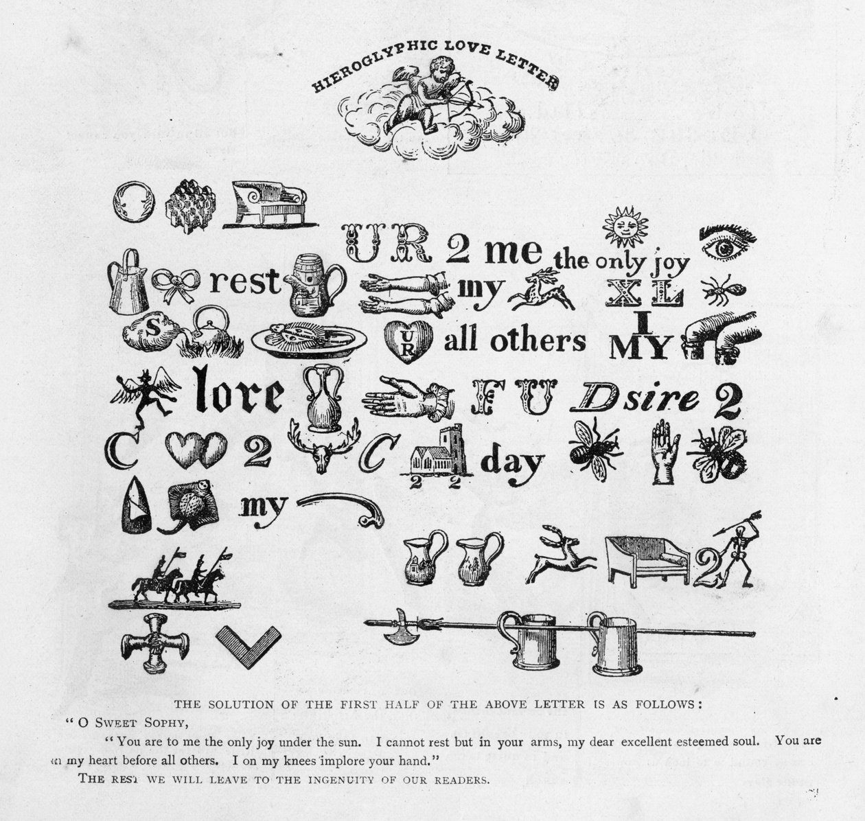Hieroglyfit rakkauskirjeet, n. 1893 tekijältä English School