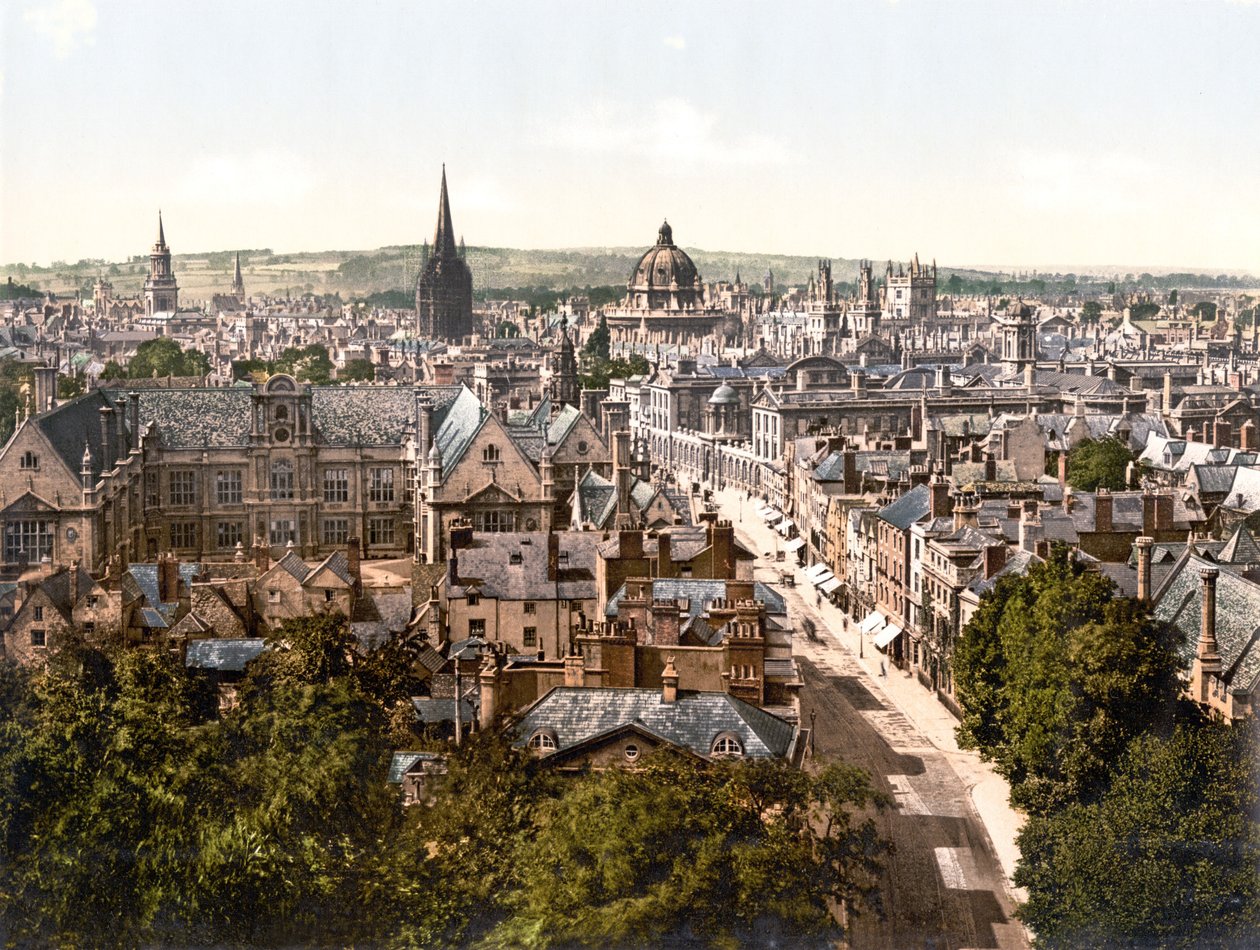 High Street, Oxford (käsin värjätty valokuva) tekijältä English School