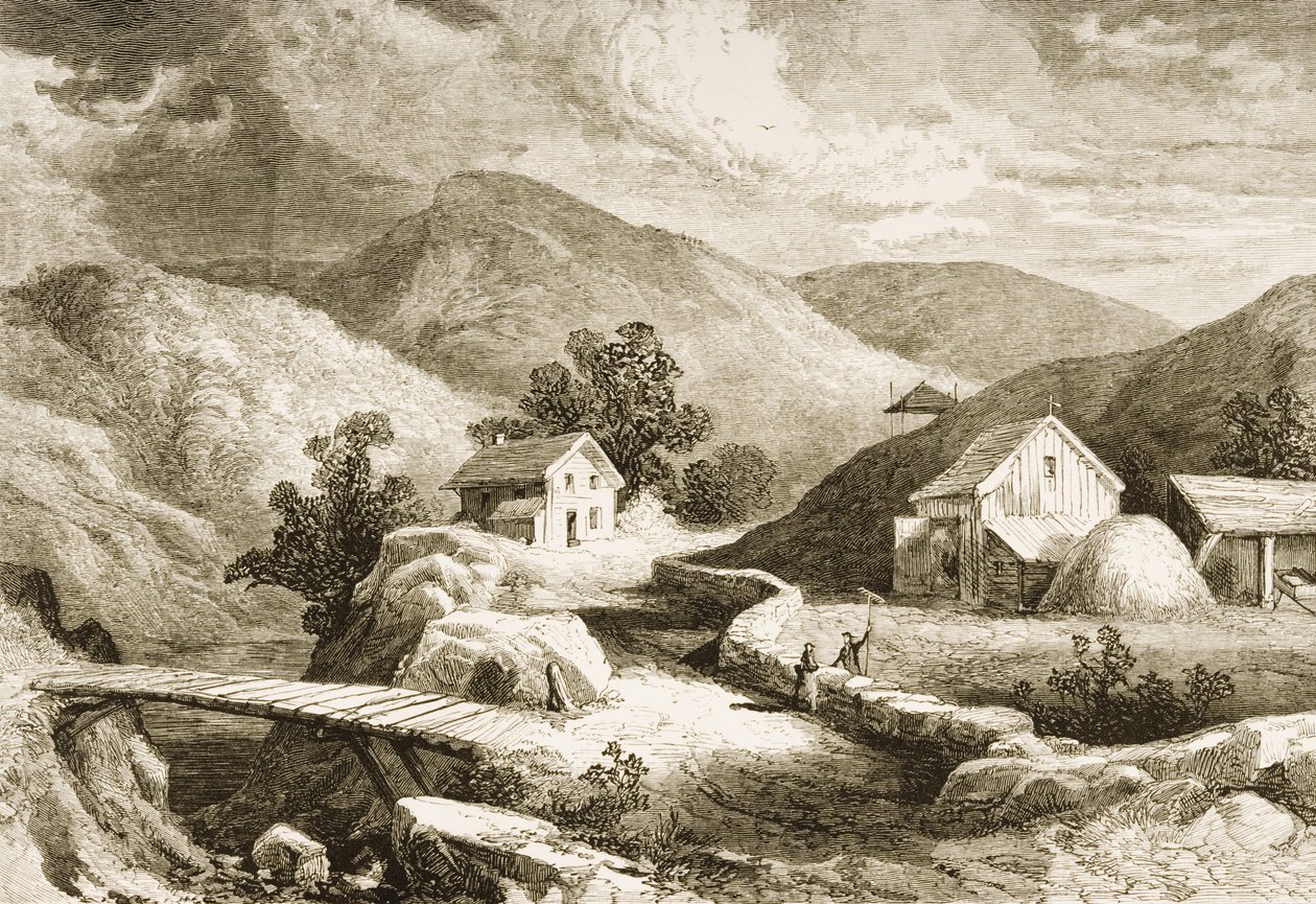 Hills of New England, n. 1870, "American Pictures" -julkaisusta, julkaisija The Religious Tract Society, 1876 tekijältä English School