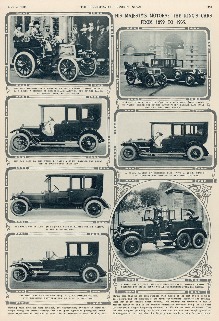 Hänen Majesteettinsa Motors: King George vs Cars 1899-1935, The Illustrated London News, 4. toukokuuta 1935 tekijältä English School