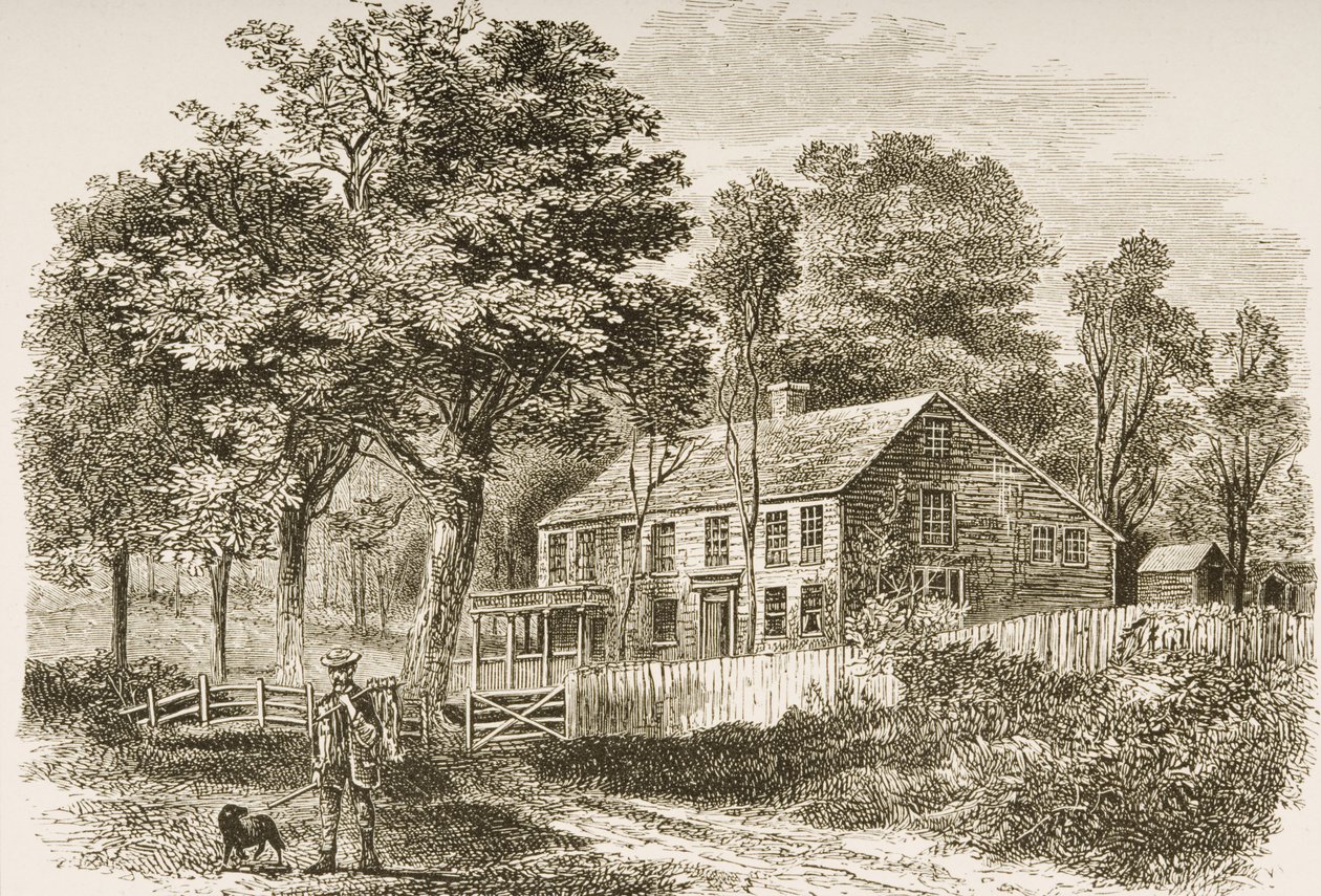 Historioitsija William H. Prescottin koti Pepperillissä lähellä Bostonia, noin vuonna 1870 Religious Tract Societyn julkaisemasta American Picturesista, 1876 tekijältä English School