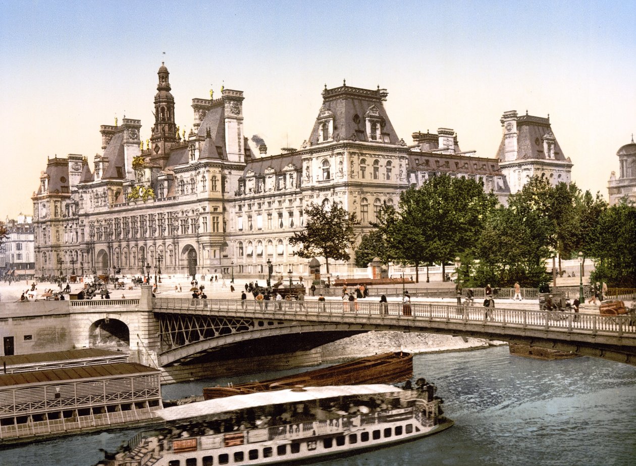 Hotel de Ville, Pariisi (käsin värjätty valokuva) tekijältä English School