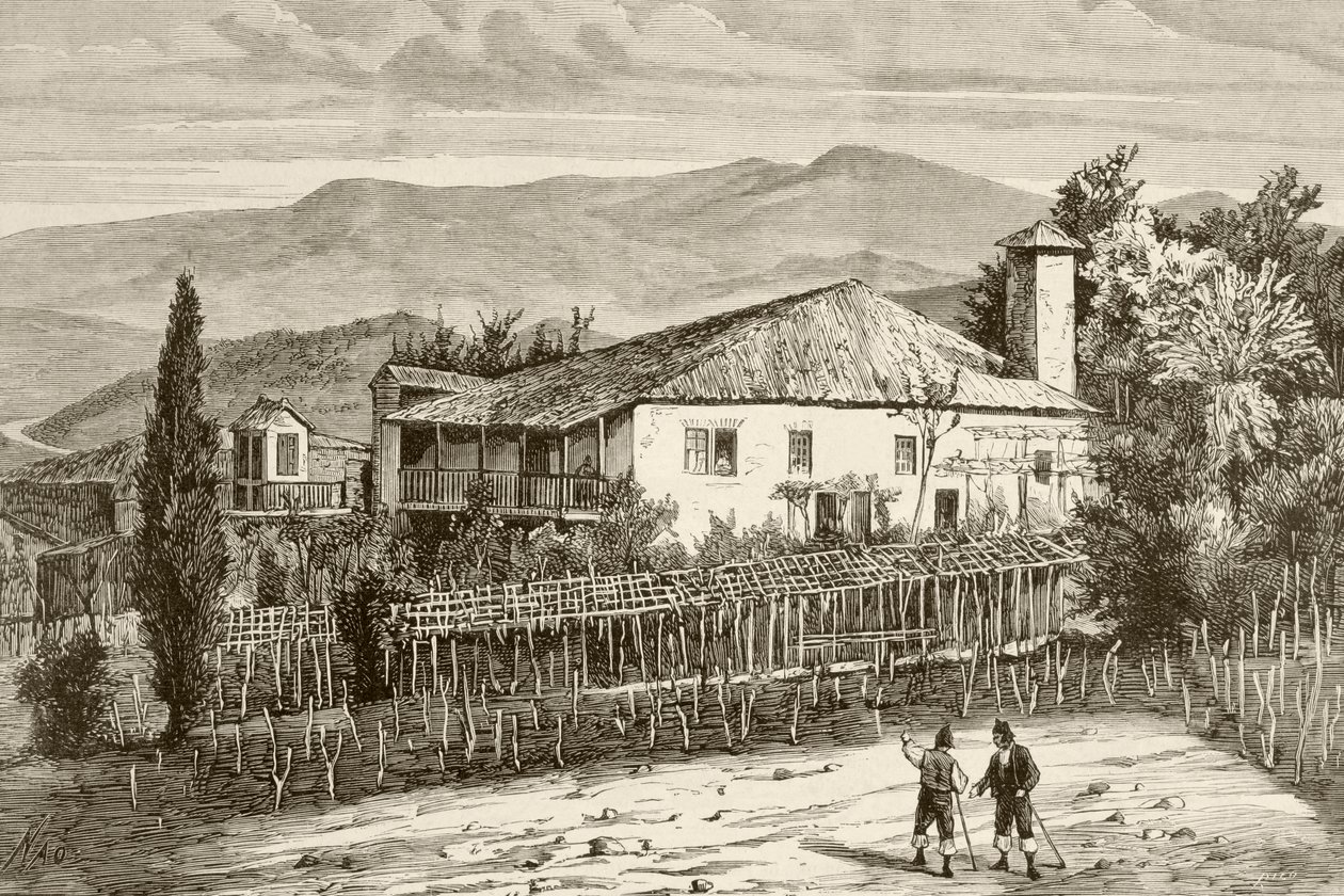 Talo Casdemirossa, Galiciassa, Espanjassa (litho) tekijältä English School