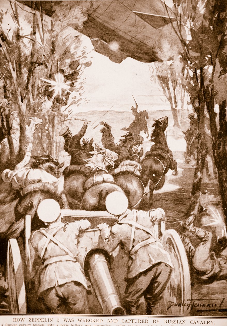 Kuinka Zeppelin 5 haaksirikkoutui ja vangittiin Venäjän ratsuväen toimesta, 1914-19 tekijältä English School