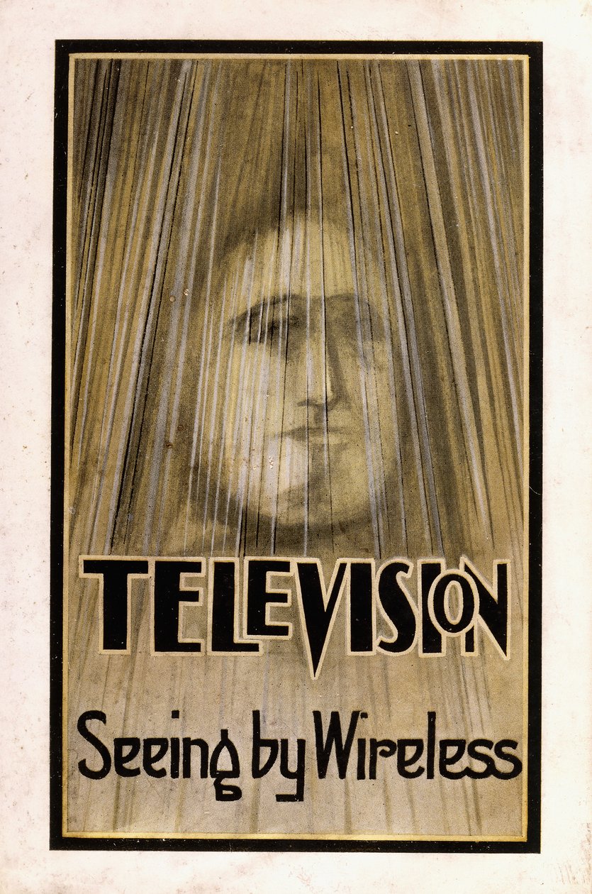 Kuvitettu suojapaperi "Television, 1926" ensimmäiseen painokseen tekijältä English School