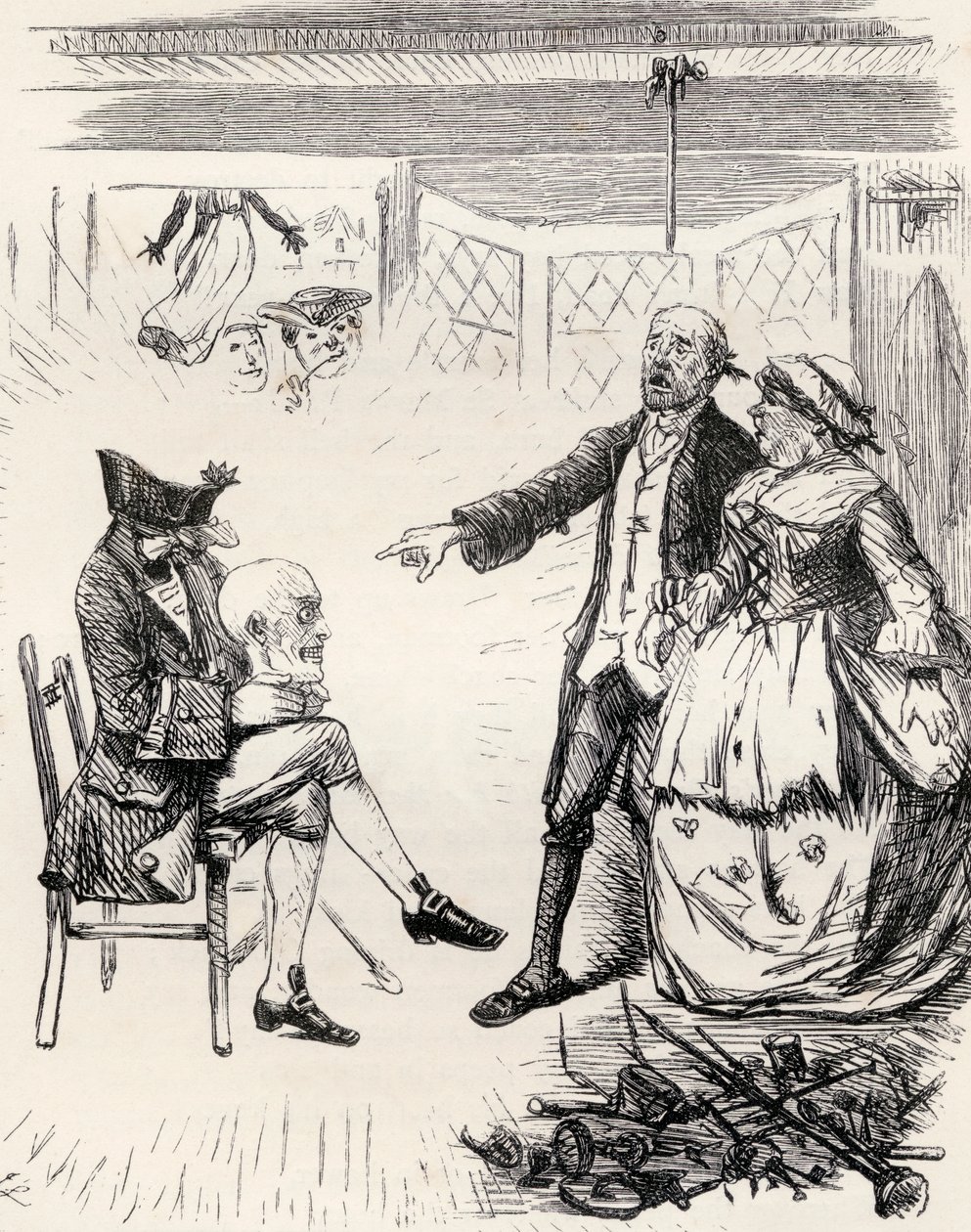 Kuvitus J. Leechin mukaan runolle "The Legend of Hamilton Tighe", Thomas Ingoldsbyn teoksesta "The Ingoldsby Legends or Mirth and Marvels", julkaistu vuonna 1865 tekijältä English School