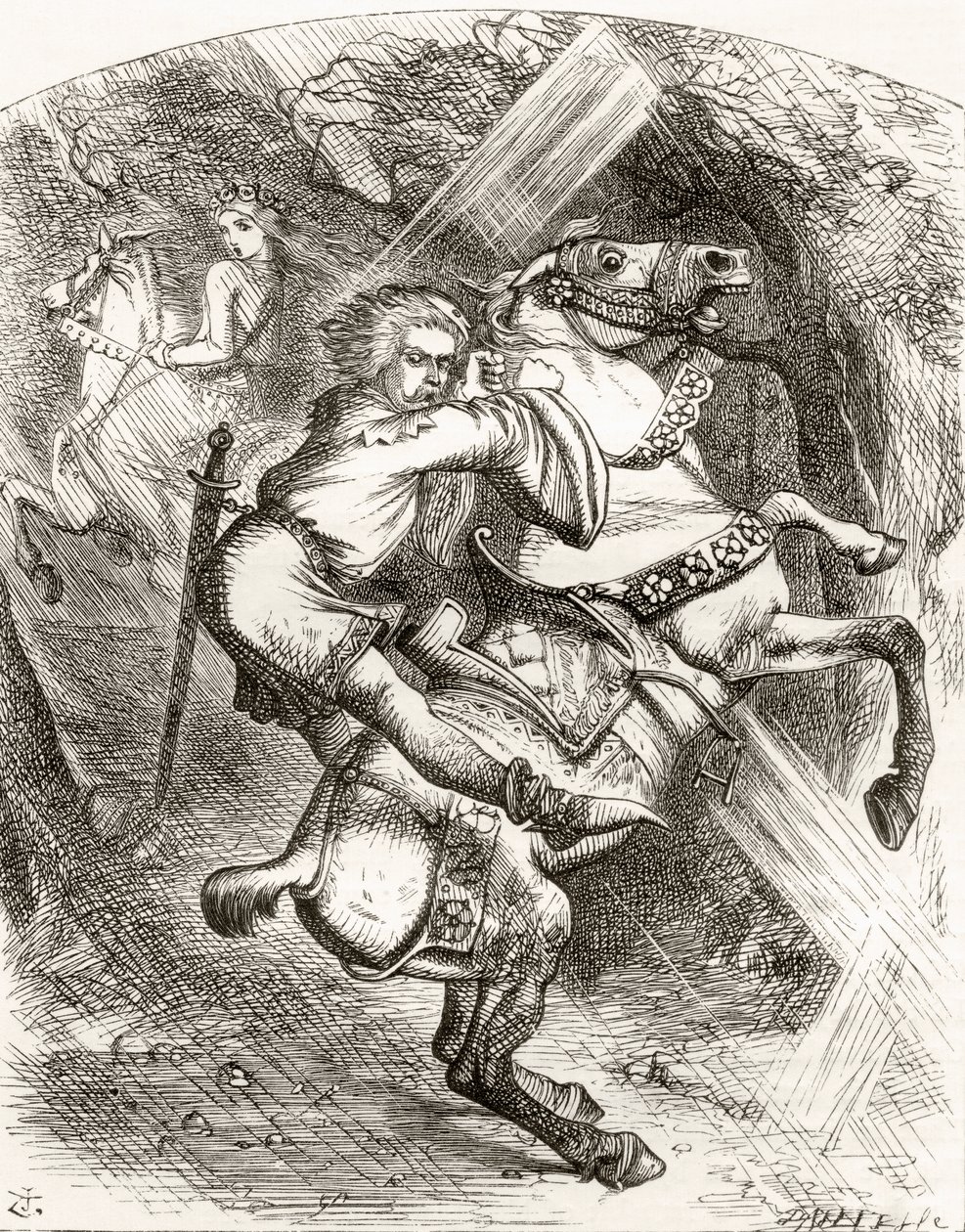 Kuvitus J. Tennielin mukaan runolle "The Blasphemer