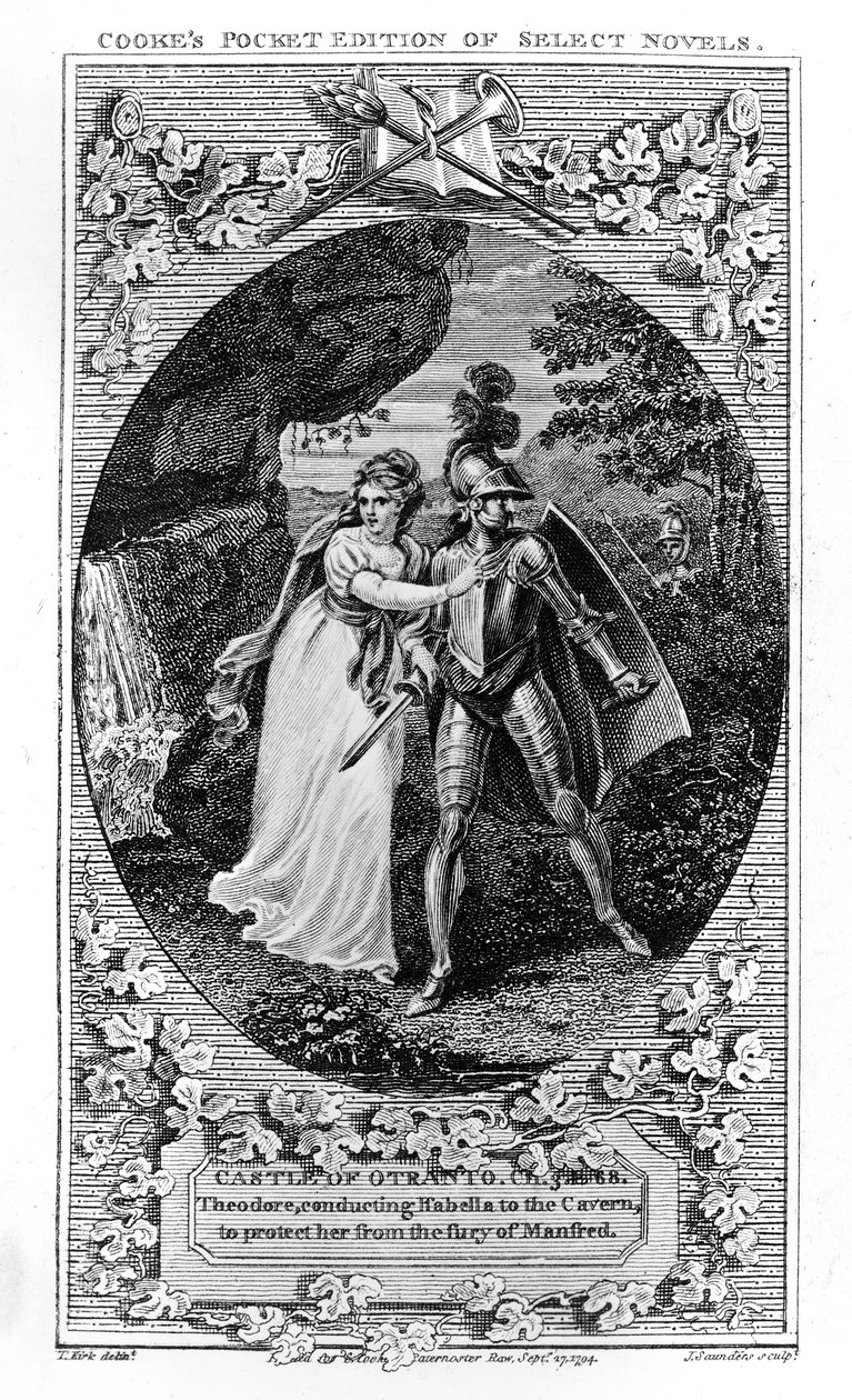 Kuvitus "Otranton linnasta", Horace Walpole, 1765 tekijältä English School