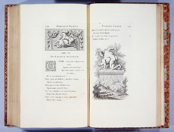 Cassium Severumissa, Quintus Horatius Flacin teoksista, paina John Pine, 1733-7 tekijältä English School