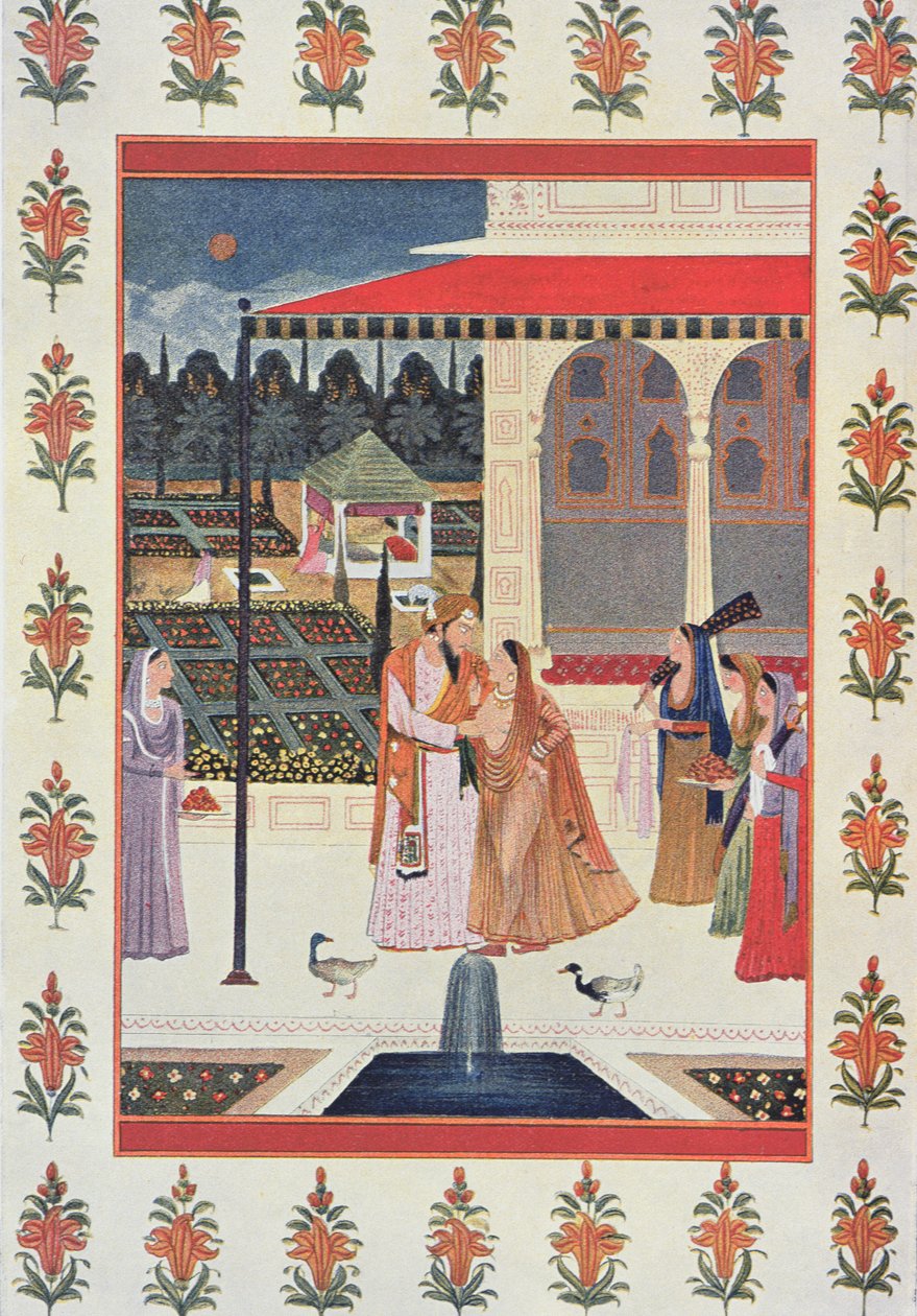 Harun Al-rashidin palatsissa, kuvitus kirjasta 