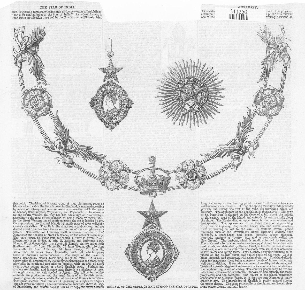 Ritarikunnan arvomerkit The Star of India, The Illustrated London News tekijältä English School
