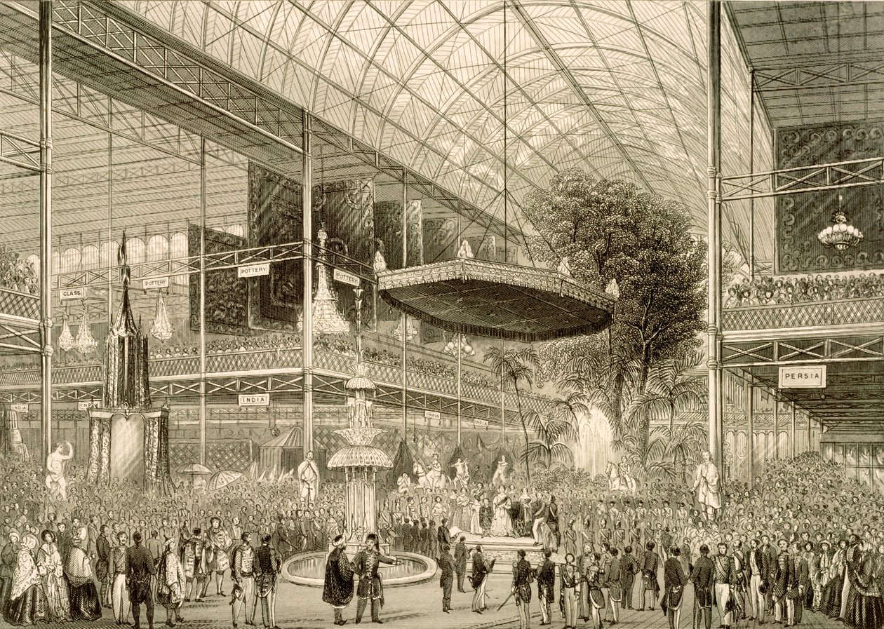 Suuren näyttelyn sisätilat, suuri osavaltion avajaiset 1. toukokuuta 1851 tekijältä English School