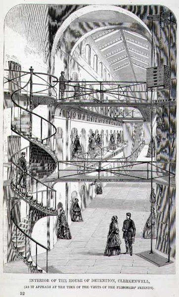 Clerkenwellin pidätystalon sisustus Henry Mayhew