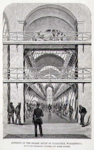 Surrey House of Correction, Wandsworth, vangit saapuvat ulos illallisen jälkeen Henry Mayhew