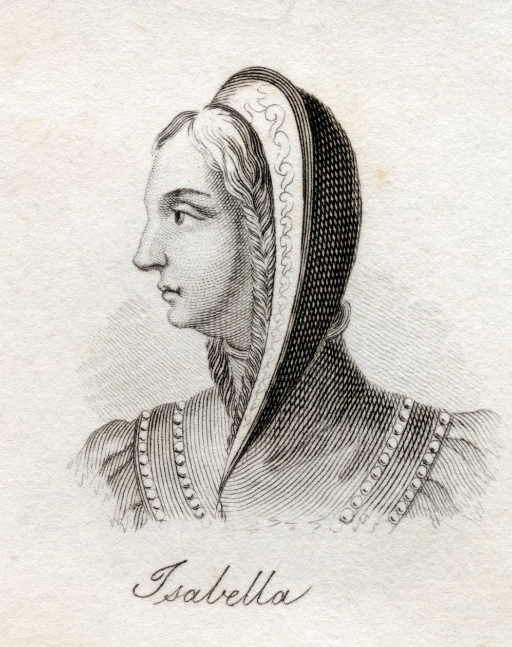 Isabella I, Kastilian ja Leonin kuningatar, Crabbin historiallisesta sanakirjasta, julkaistu 1825 tekijältä English School