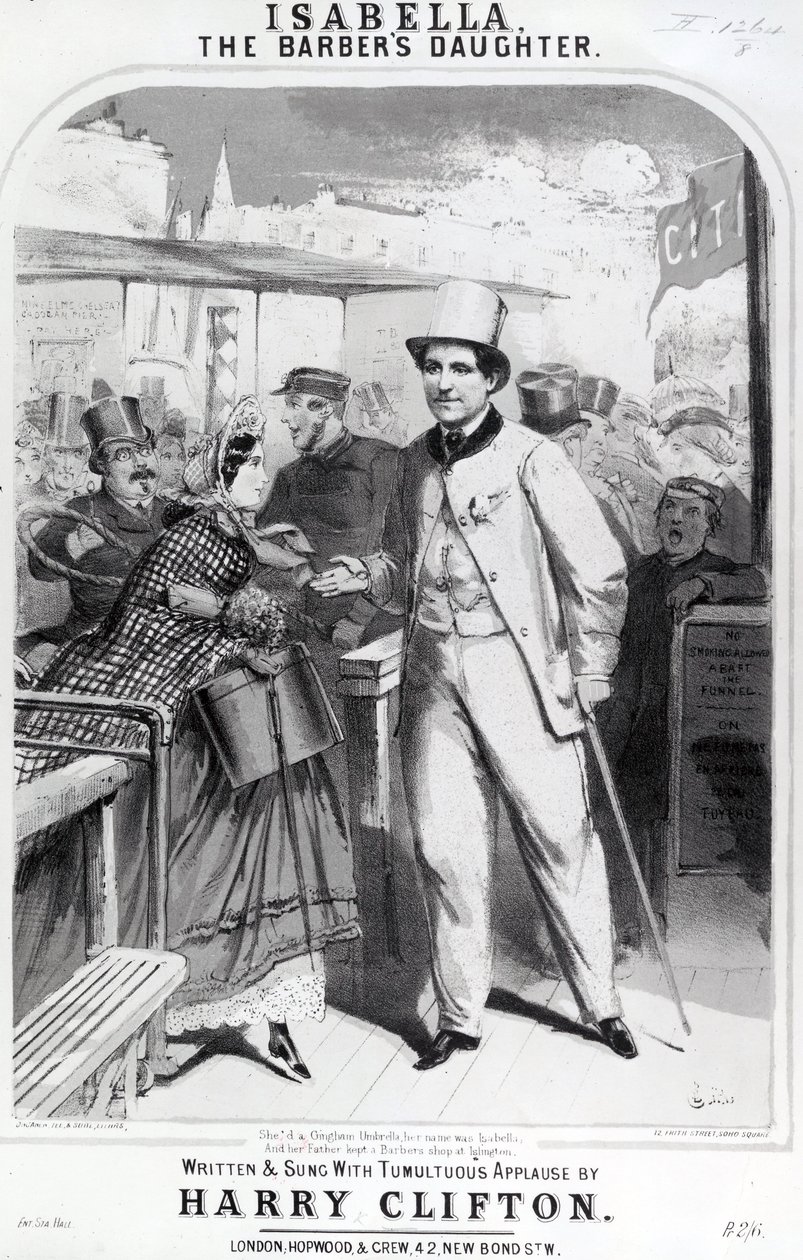 Isabella the Barbers Daughter, mainos Harry Cliftonin musiikista, 1865 tekijältä English School