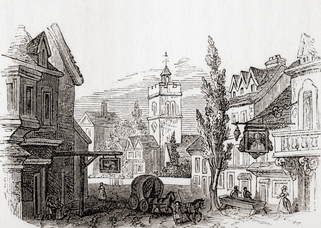 Islington, Suur-Lontoo, Englanti vuonna 1760, vanhasta Englannista: Kuvamuseo, pubi. 1847 tekijältä English School