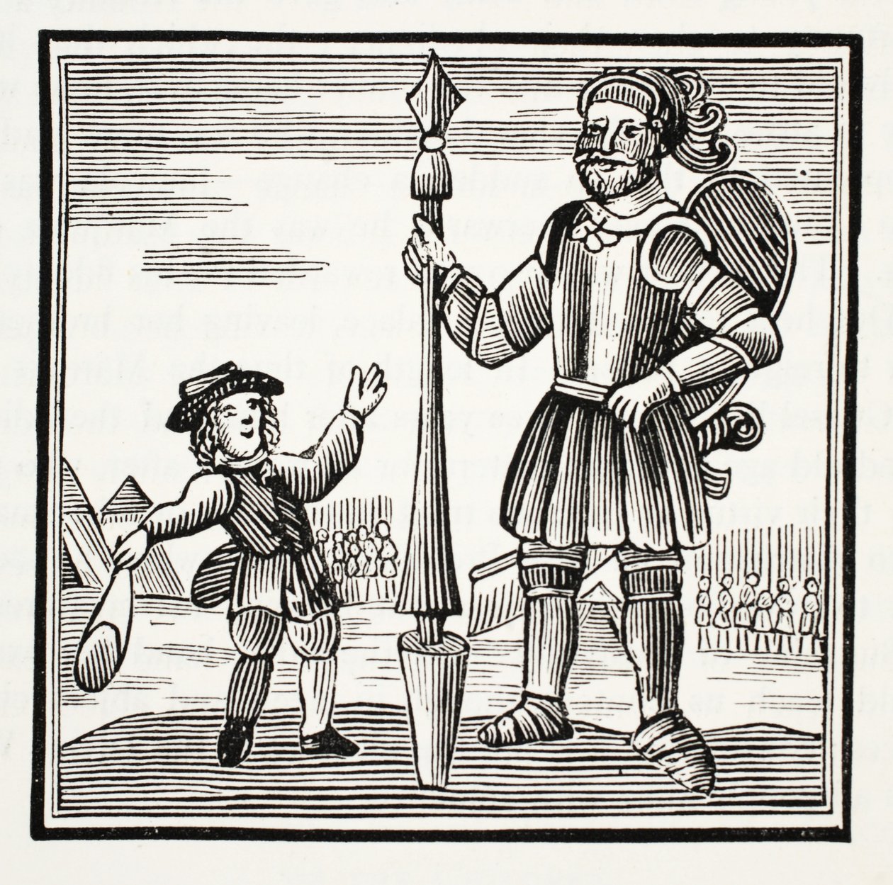 Jack and the Giant, kuvitus John Ashtonin kirjasta Chap-books of the Eighteenth Century, pubi. 1882 tekijältä English School
