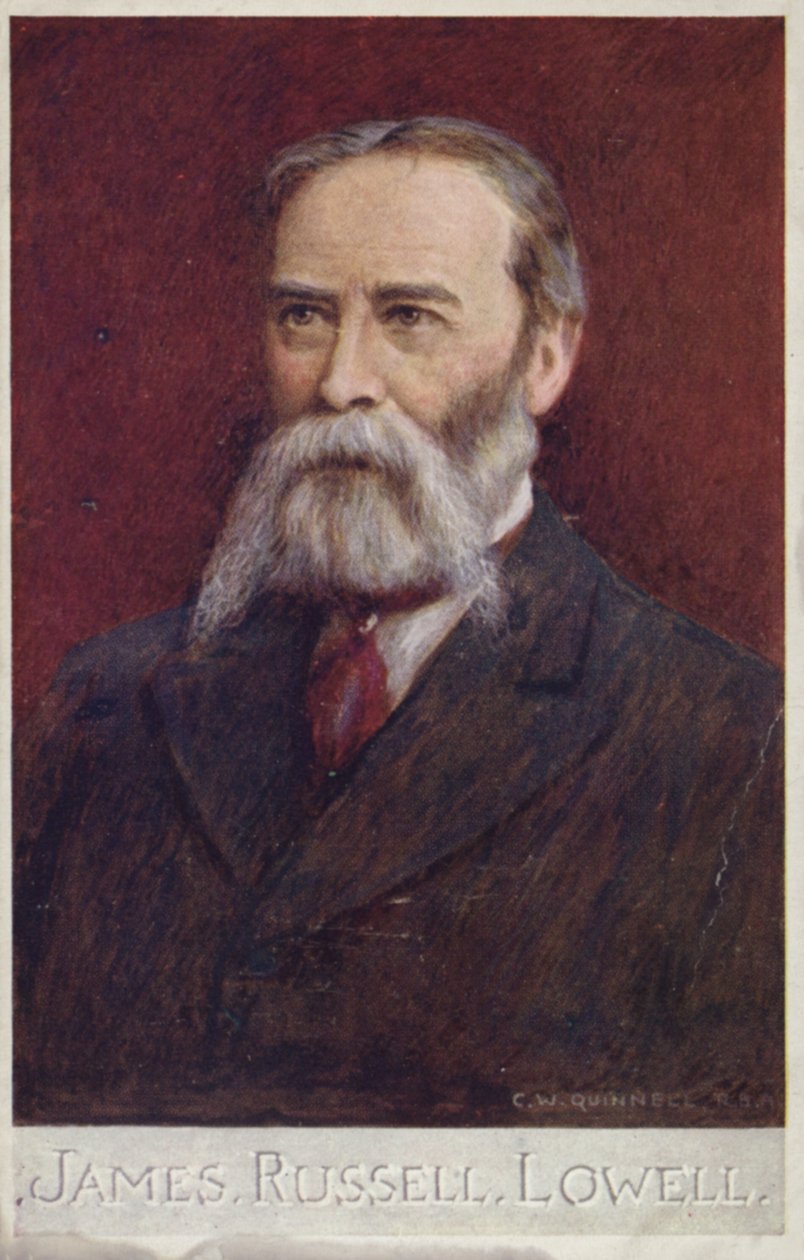 James Russell Lowell (1819-1891), yhdysvaltalainen runoilija ja diplomaatti (värilitro). tekijältä English School