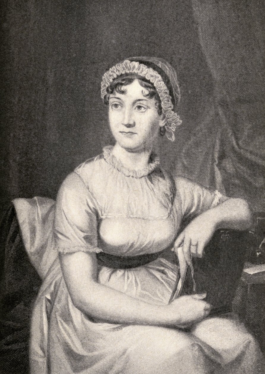 Jane Austenin (1775-1817) kuvitus teoksesta "Little Journeys to the Homes of Famous Women", julkaistu 1897 (katso myös 331580) tekijältä English School